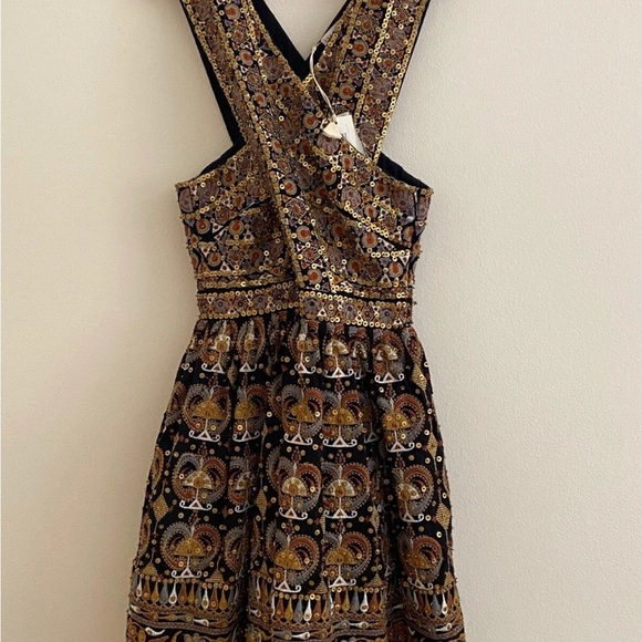 NEW with Defects Ulla Johnson Size 2 PRIYA Dress Embroidered Beaded Crisscross - Picture 9 of 12